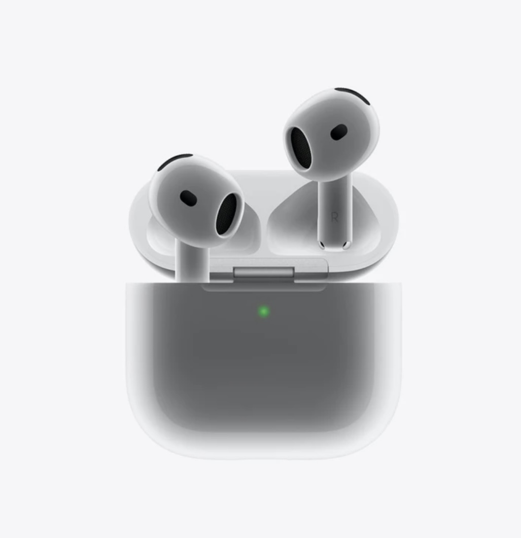 هدفون بلوتوثی اپل مدل AirPods 4 فاقد قابلیت نویز کنسلینگ، درگاه شارژ USB Type-C، شارژ بی سیم، با قابلیت اتصال به چند دستگاه، پشتیبانی از فرمان لمسی، نشانگر LED، پشتیبانی از دستیار صوتی، مقاوم در برابر آب