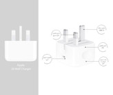 شارژر دیواری 20 وات اپل مدل 20W USB-C با درگاه USB Type-C، شارژ سریع، طراحی جمعوجور و سازگار با دستگاههای آیفون، آیپد و ایرپاد