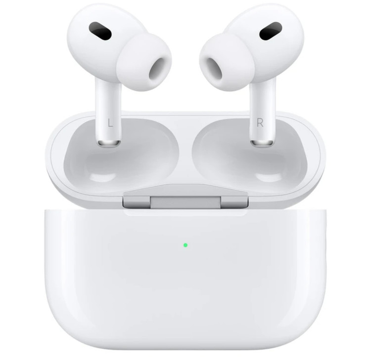ایرپاد بلوتوثی اپل مدل AirPods Pro 2nd Generation با نویز کنسلینگ فعال (ANC)، نویز کنسلینگ میکروفون (ENC)، درگاه شارژ USB Type-C، با قابلیت شارژ بیسیم، دارای میکروفون دوگانه از نوع Beamforming، مقاومت در برابر رطوبت و عرق - سفید