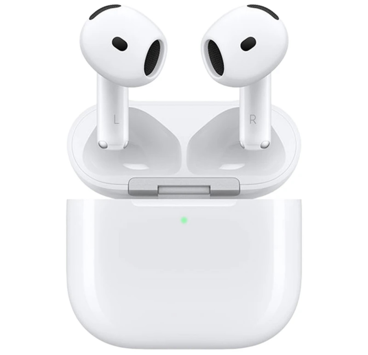 هدفون بلوتوثی اپل مدل AirPods 4 فاقد قابلیت نویز کنسلینگ، درگاه شارژ USB Type-C، شارژ بی سیم، با قابلیت اتصال به چند دستگاه، پشتیبانی از فرمان لمسی، نشانگر LED، پشتیبانی از دستیار صوتی، مقاوم در برابر آب