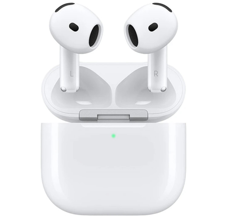 هدفون بلوتوثی اپل مدل AirPods 4 فاقد قابلیت نویز کنسلینگ، درگاه شارژ USB Type-C، شارژ بی سیم، با قابلیت اتصال به چند دستگاه، پشتیبانی از فرمان لمسی، نشانگر LED، پشتیبانی از دستیار صوتی، مقاوم در برابر آب