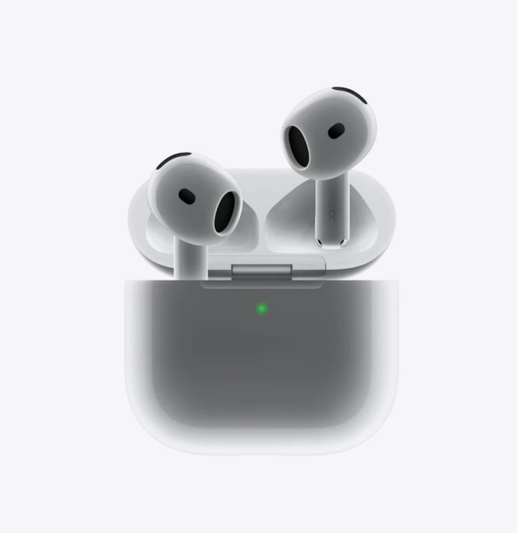 هدفون بلوتوثی اپل مدل AirPods 4 فاقد قابلیت نویز کنسلینگ، درگاه شارژ USB Type-C، شارژ بی سیم، با قابلیت اتصال به چند دستگاه، پشتیبانی از فرمان لمسی، نشانگر LED، پشتیبانی از دستیار صوتی، مقاوم در برابر آب